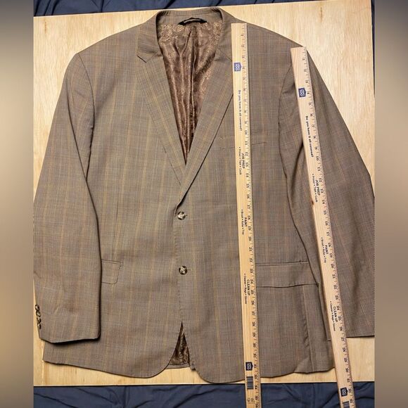 Luciano Carreli Plaid Super 150’s Wool Sport Coat Blazer 50L - Picture 3 of 15